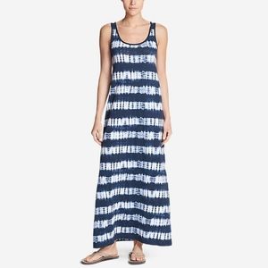 ⭐ Eddie Bauer Ravenna Tie Dye Striped Sun Dress Sleeveless Tank Maxi - XL